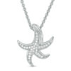 Thumbnail Image 1 of 0.10 CT. T.W. Diamond Starfish Pendant in Sterling Silver