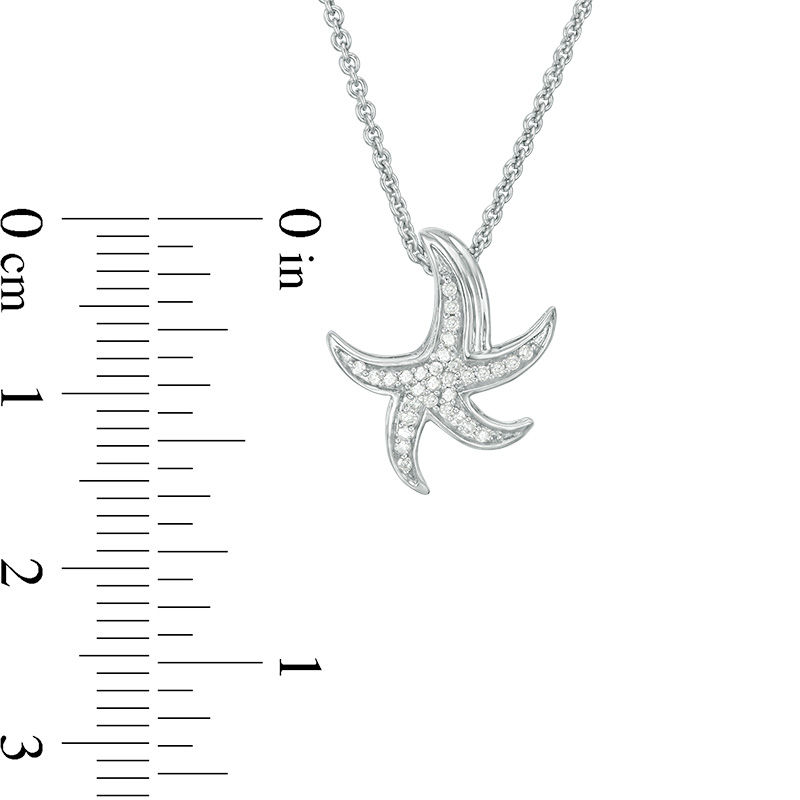 0.10 CT. T.W. Diamond Starfish Pendant in Sterling Silver