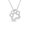 Thumbnail Image 0 of 0.10 CT. T.W. Diamond Paw Print Pendant in Sterling Silver