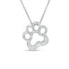 Thumbnail Image 1 of 0.10 CT. T.W. Diamond Paw Print Pendant in Sterling Silver