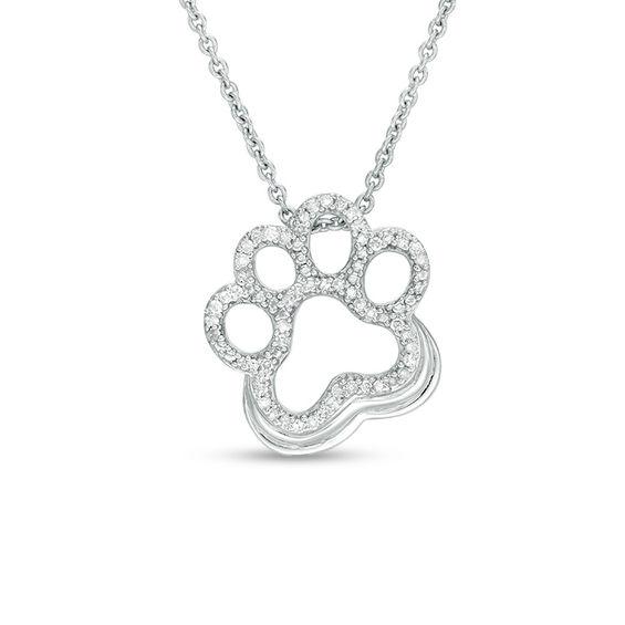 dog paw necklace silver