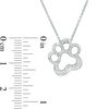 Thumbnail Image 2 of 0.10 CT. T.W. Diamond Paw Print Pendant in Sterling Silver