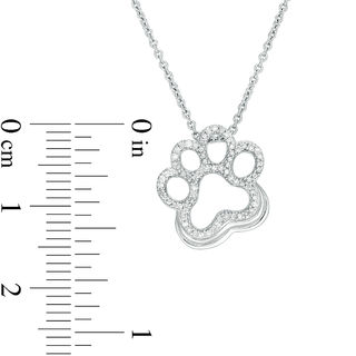 0.10 CT. T.W. Diamond Paw Print Pendant in Sterling Silver