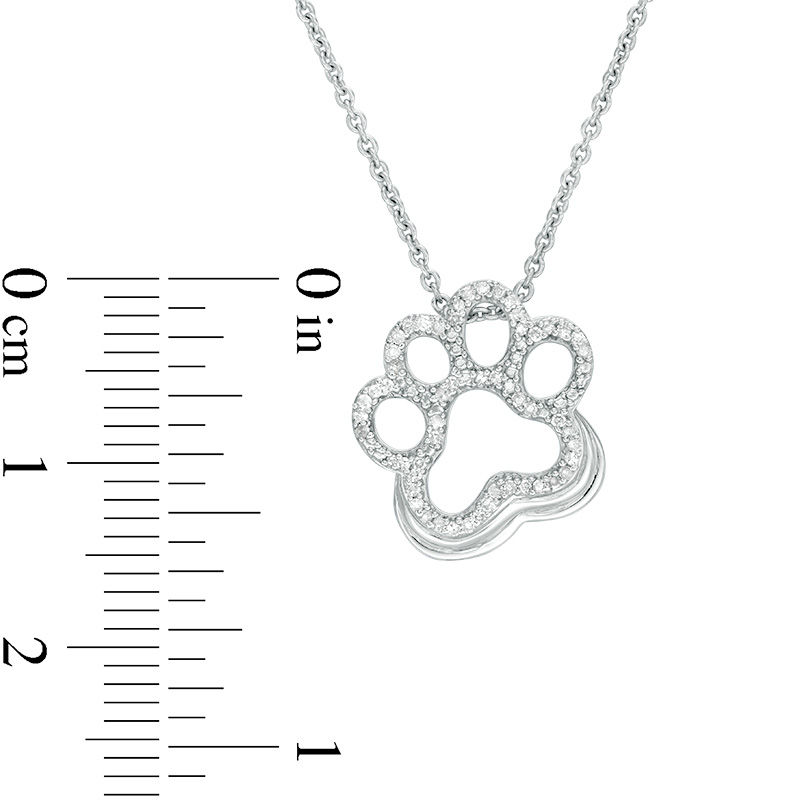 0.10 CT. T.W. Diamond Paw Print Pendant in Sterling Silver