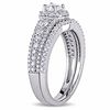 Thumbnail Image 1 of 1.12 CT. T.W. Diamond Frame Multi-Row Bridal Set in 14K White Gold