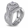 Thumbnail Image 2 of 1.00 CT. T.W. Diamond Frame Rope Twist Bridal Set in 14K White Gold