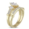 Thumbnail Image 2 of 0.99 CT. T.W. Marquise Diamond Three Stone Bridal Set in 14K Gold