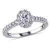 Thumbnail Image 1 of 0.97 CT. T.W.  Oval Diamond Frame Engagement Ring in 14K White Gold