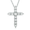 0.50 CT. T.W. Diamond Cross Pendant in 10K White Gold
