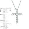 0.50 CT. T.W. Diamond Cross Pendant in 10K White Gold