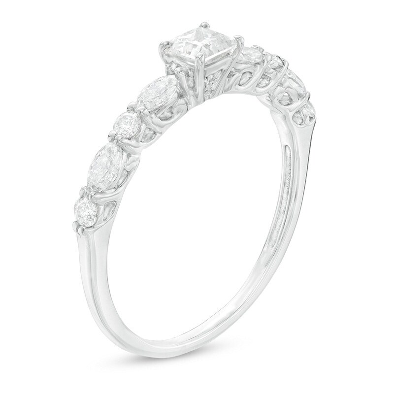 Main Image 2 of 0.75 CT. T.W. Princess-Cut Diamond Engagement Ring in 14K White Gold