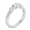 Thumbnail Image 2 of 0.18 CT. T.W. Diamond Three Stone Engagement Ring in Sterling Silver
