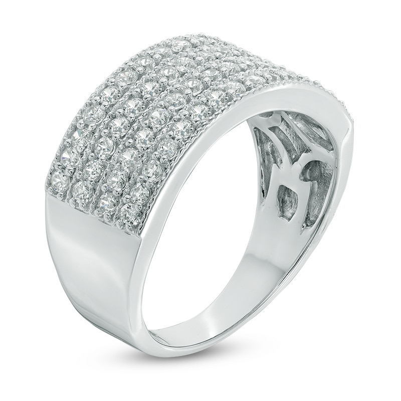 0.95 CT. T.W. Diamond Four Row Anniversary Ring in 10K White Gold