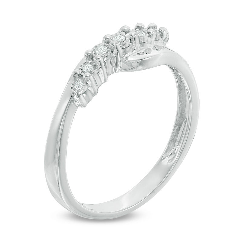 Main Image 2 of Diamond Accent Seven Stone Bypass Anniversary Band in Sterling Silver