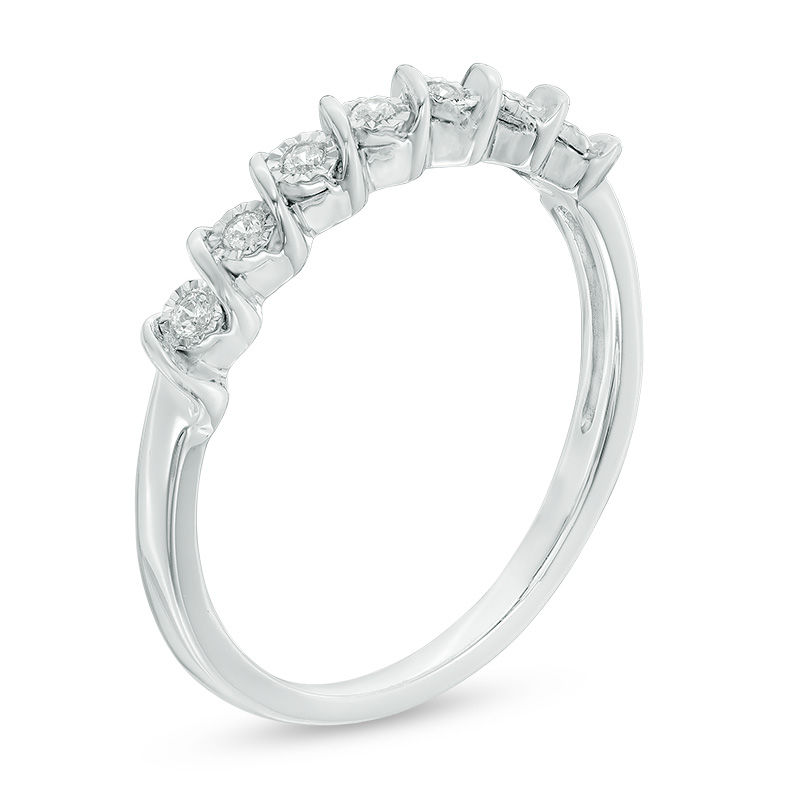 Main Image 2 of Diamond Accent Seven Stone "S" Anniversary Band in Sterling Silver