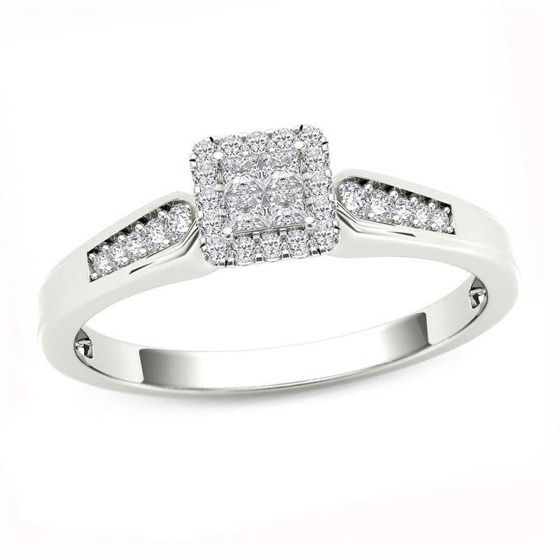 Promise rings white best sale gold princess cut