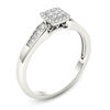 Thumbnail Image 1 of 0.23 CT. T.W. Quad Princess-Cut Diamond Frame Promise Ring in 14K White Gold