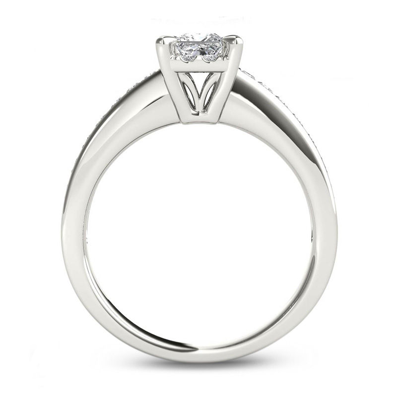 0.23 CT. T.W. Quad Princess-Cut Diamond Frame Promise Ring in 14K White Gold