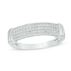 Thumbnail Image 0 of 0.18 CT. T.W. Diamond Three Row Collar Anniversary Band in 10K White Gold