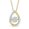 Thumbnail Image 1 of Unstoppable Love™ 0.14 CT. T.W. Composite Diamond Teardrop Pendant in Sterling Silver with 14K Gold Plate