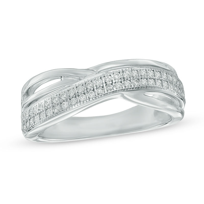 0.23 CT. T.W. Diamond Layered Anniversary Band in 10K White Gold|Peoples Jewellers