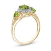 Thumbnail Image 2 of Chrome Diopside and Diamond Accent Frame Three Stone Ring in 10K Gold
