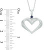 Thumbnail Image 2 of The Kindred Heart from Vera Wang Love Collection Sapphire and 0.089 CT. T.W. Diamond Heart Pendant in Sterling Silver