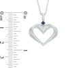 Thumbnail Image 3 of The Kindred Heart from Vera Wang Love Collection Sapphire and 0.089 CT. T.W. Diamond Heart Pendant in Sterling Silver