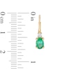 Thumbnail Image 1 of Oval Emerald and Diamond Accent Drop Earrings in 10K Gold
