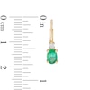Oval Emerald and Diamond Accent Drop Earrings in 10K Gold