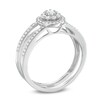 Thumbnail Image 2 of Lab-Created White Sapphire, Emerald, Ruby and Blue Sapphire Four Piece Bridal Set in Sterling Silver
