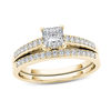 Thumbnail Image 0 of 0.62 CT. T.W. Princess-Cut Diamond Bridal Set in 14K Gold