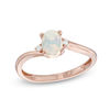 Thumbnail Image 0 of Oval Opal and Diamond Accent Bypass Ring in 10K Rose Gold