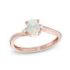 Thumbnail Image 1 of Oval Opal and Diamond Accent Bypass Ring in 10K Rose Gold