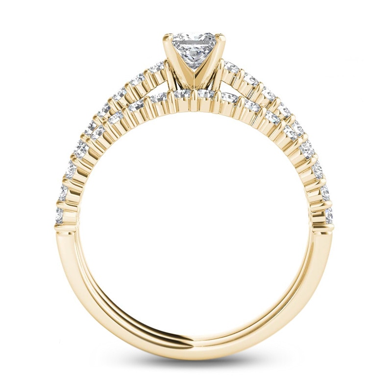 1.00 CT. T.W. Princess-Cut Diamond Bridal Set in 14K Gold