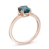 Thumbnail Image 1 of Oval London Blue Topaz and Diamond Accent Tri-Sides Ring in 10K Rose Gold