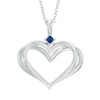 Thumbnail Image 0 of The Kindred Heart from Vera Wang Love Collection Blue Sapphire Open Heart Pendant in Sterling Silver