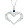 Thumbnail Image 1 of The Kindred Heart from Vera Wang Love Collection Blue Sapphire Open Heart Pendant in Sterling Silver