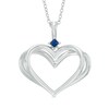 Thumbnail Image 0 of The Kindred Heart from Vera Wang Love Collection Blue Sapphire Open Heart Pendant in Sterling Silver