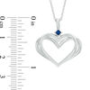 Thumbnail Image 3 of The Kindred Heart from Vera Wang Love Collection Blue Sapphire Open Heart Pendant in Sterling Silver