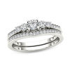 Thumbnail Image 1 of 0.50 CT. T.W. Diamond Five Stone Bridal Set in 14K White Gold