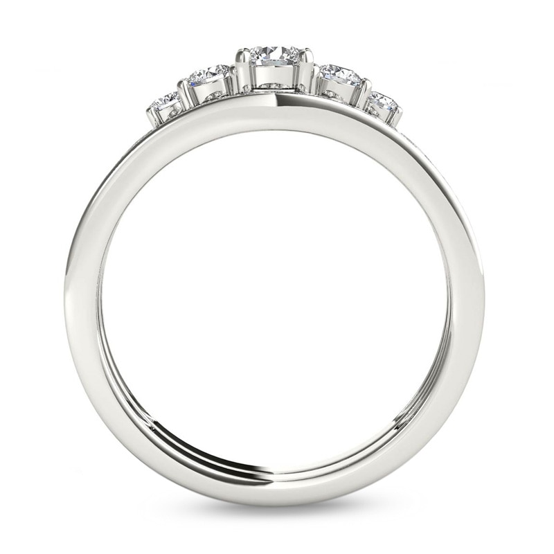 0.50 CT. T.W. Diamond Five Stone Bridal Set in 14K White Gold