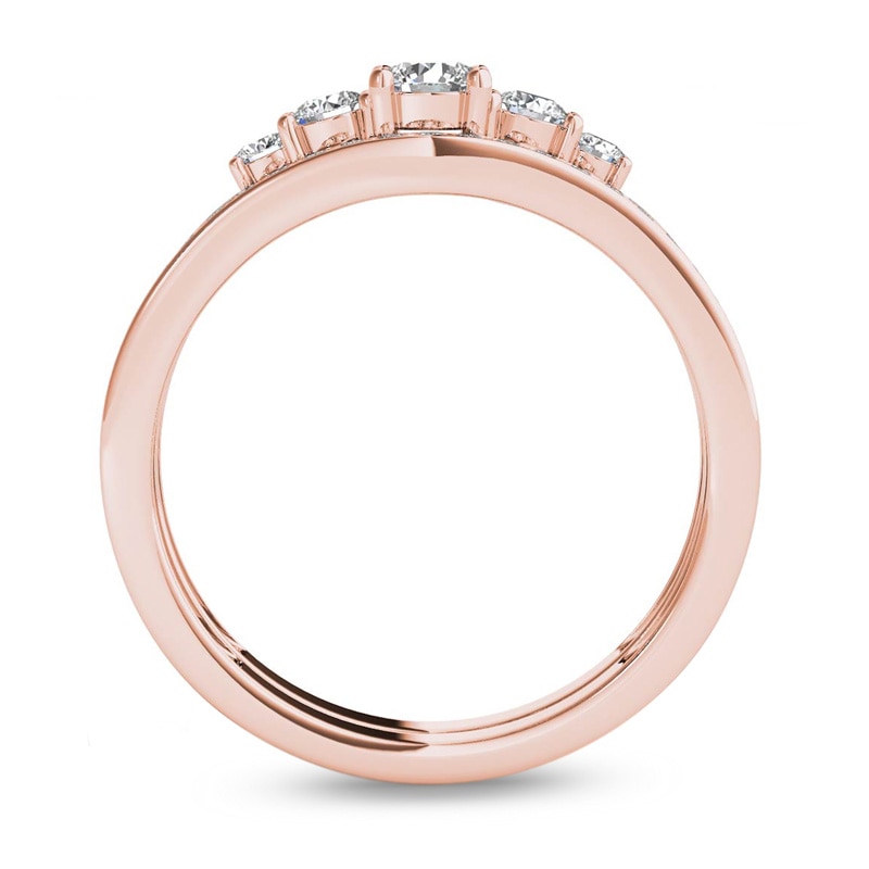 0.50 CT. T.W. Diamond Five Stone Bridal Set in 14K Rose Gold