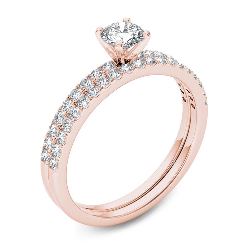 0.70 CT. T.W. Diamond Bridal Set in 14K Rose Gold