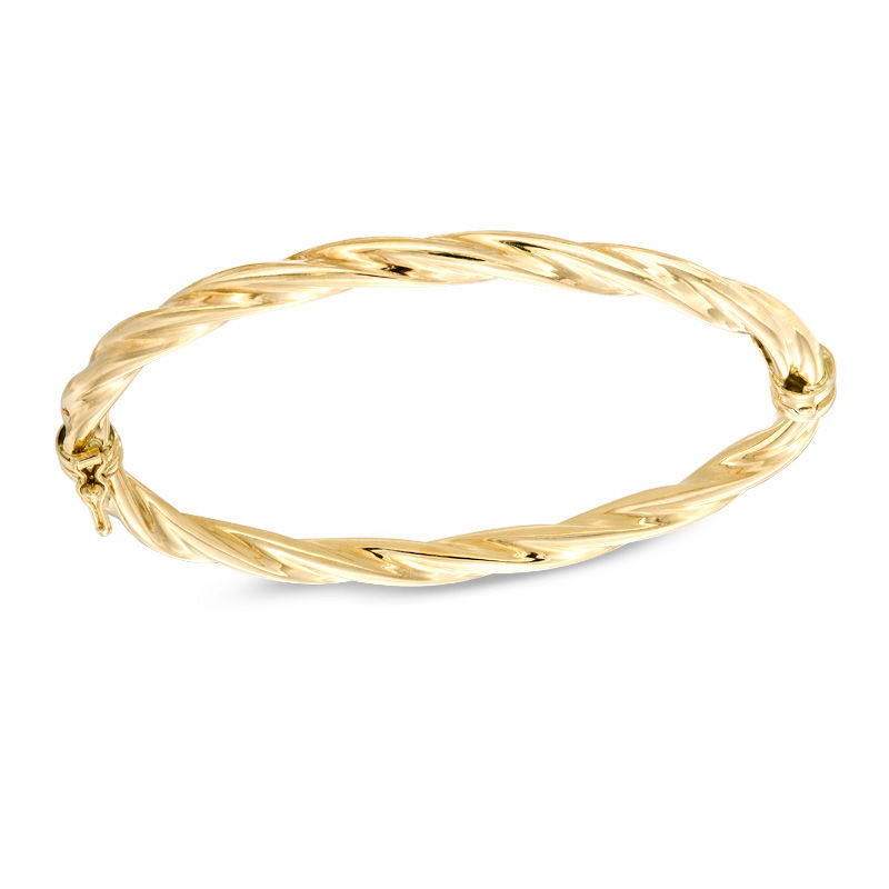 Main Image 1 of 5.0mm Twist Hinged Bangle in 10K Gold