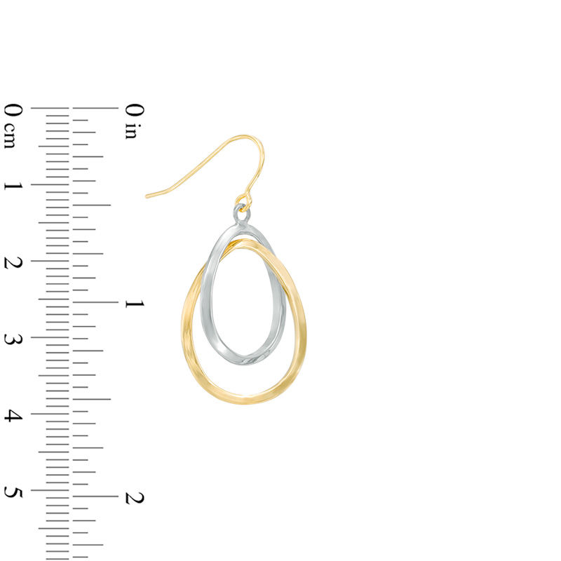 Interlocking Teardrop Earrings in 10K Two-Tone Gold