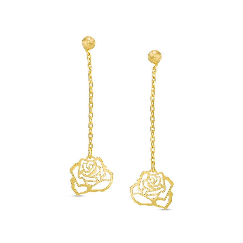 Rose Drop Earrings in 10K Gold|Peoples Jewellers