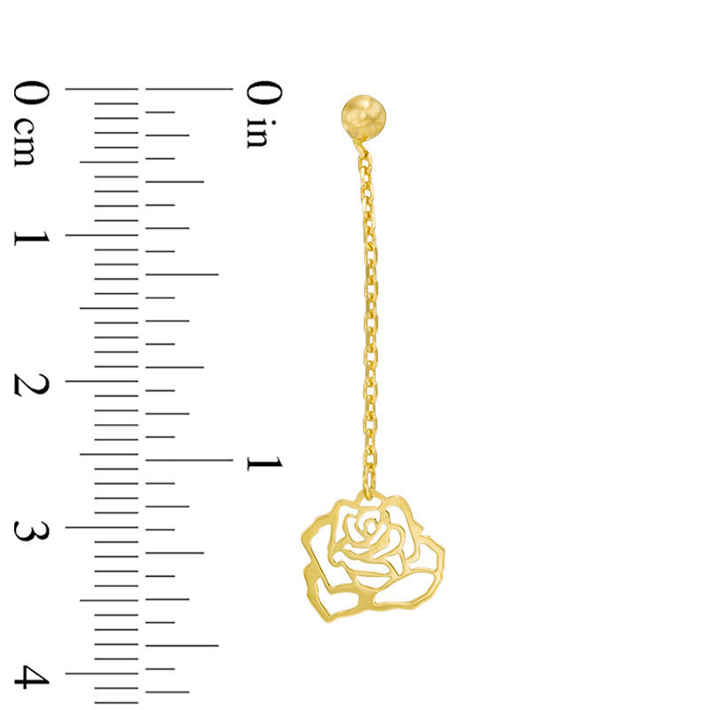 Rose Drop Earrings in 10K Gold