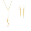 Beaded Lariat Necklace and Drop Earrings Set in 10K Gold