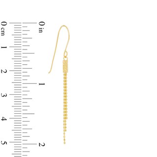 Beaded Lariat Necklace and Drop Earrings Set in 10K Gold